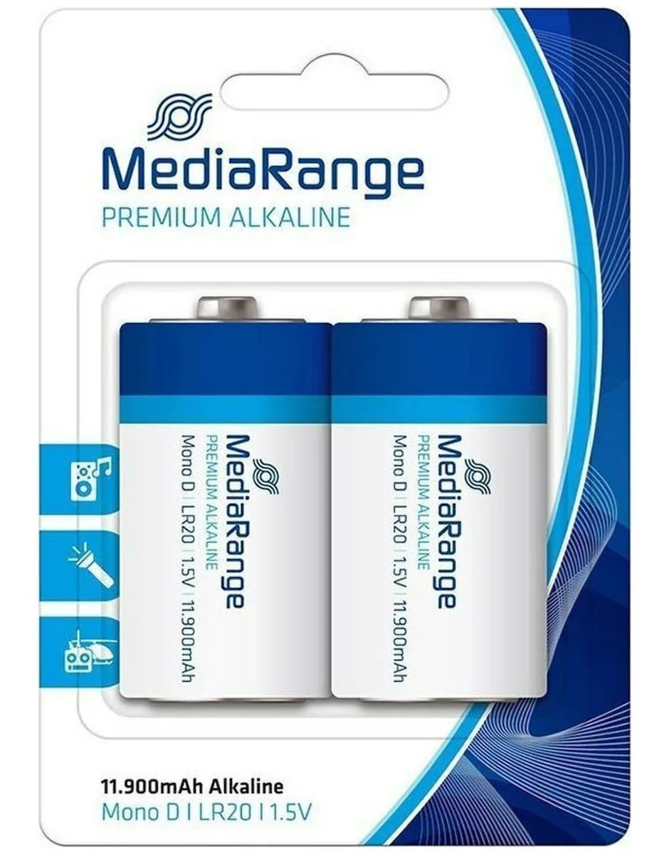 MediaRange Premium Αλκαλικές Μπαταρίες D 1.5V 2τμχ MRBAT109 MediaRange Premium Αλκαλικές Μπαταρίες D 1.5V 2τμχ MRBAT109 - Image 1