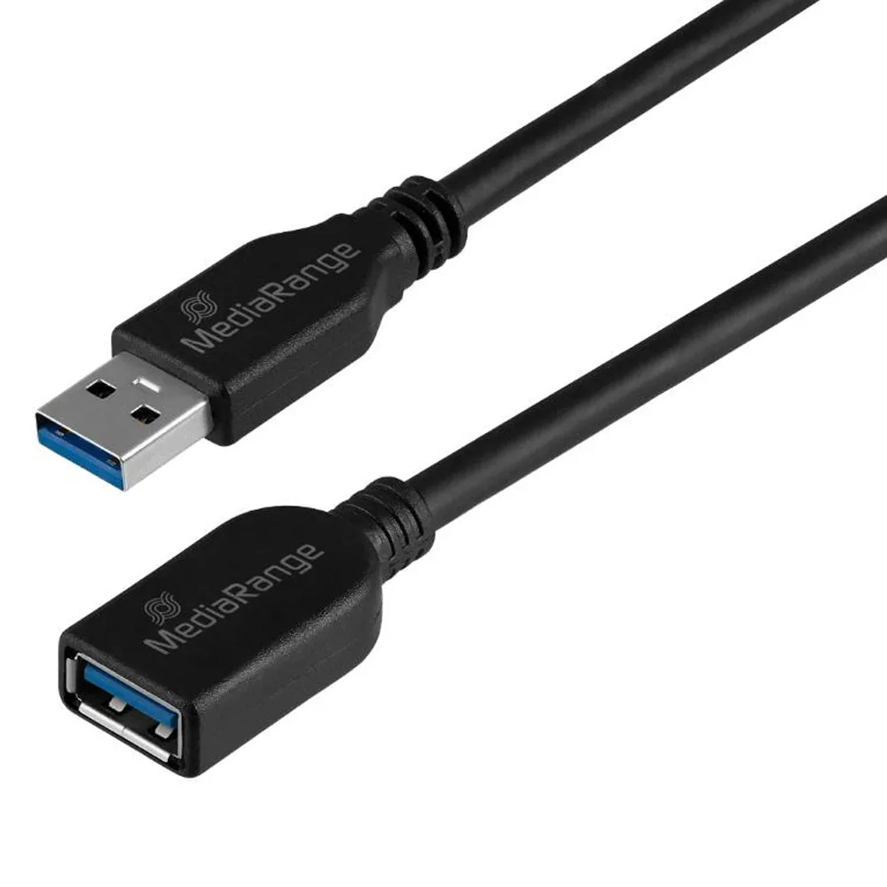 MediaRange USB 3.0 Cable USB-A male - Μαύρο 5m MRCS241 MediaRange USB 3.0 Cable USB-A male - Μαύρο 5m MRCS241 - Image 1