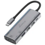 MediaRange USB-C Docking Station με HDMI 4K PD και σύνδεση 2 Οθονών Ασημί (MRCS511)