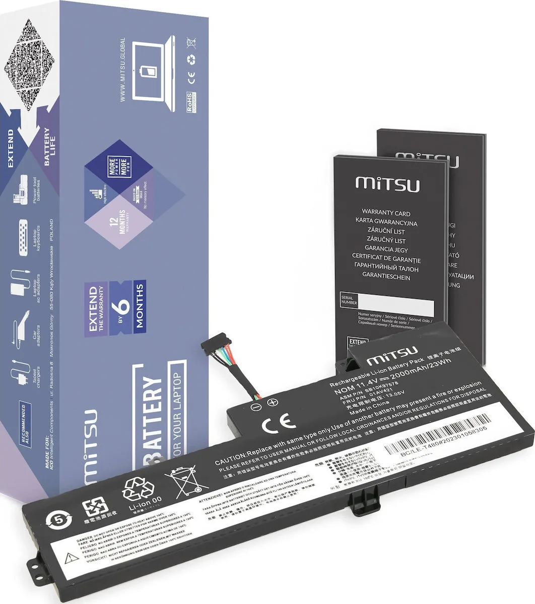 Mitsu Συμβατή Μπαταρία για Lenovo ThinkPad Lenovo ThinkPad T480, A475 (BC/LE-T480) Mitsu Συμβατή Μπαταρία για Lenovo ThinkPad Lenovo ThinkPad T480, A475 (BC/LE-T480) - Image 1