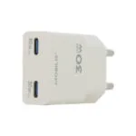 Mobilis Φορτιστής Χωρίς Καλώδιο με 2 Θύρες USB-C 30W Power Delivery Λευκός (Energia)