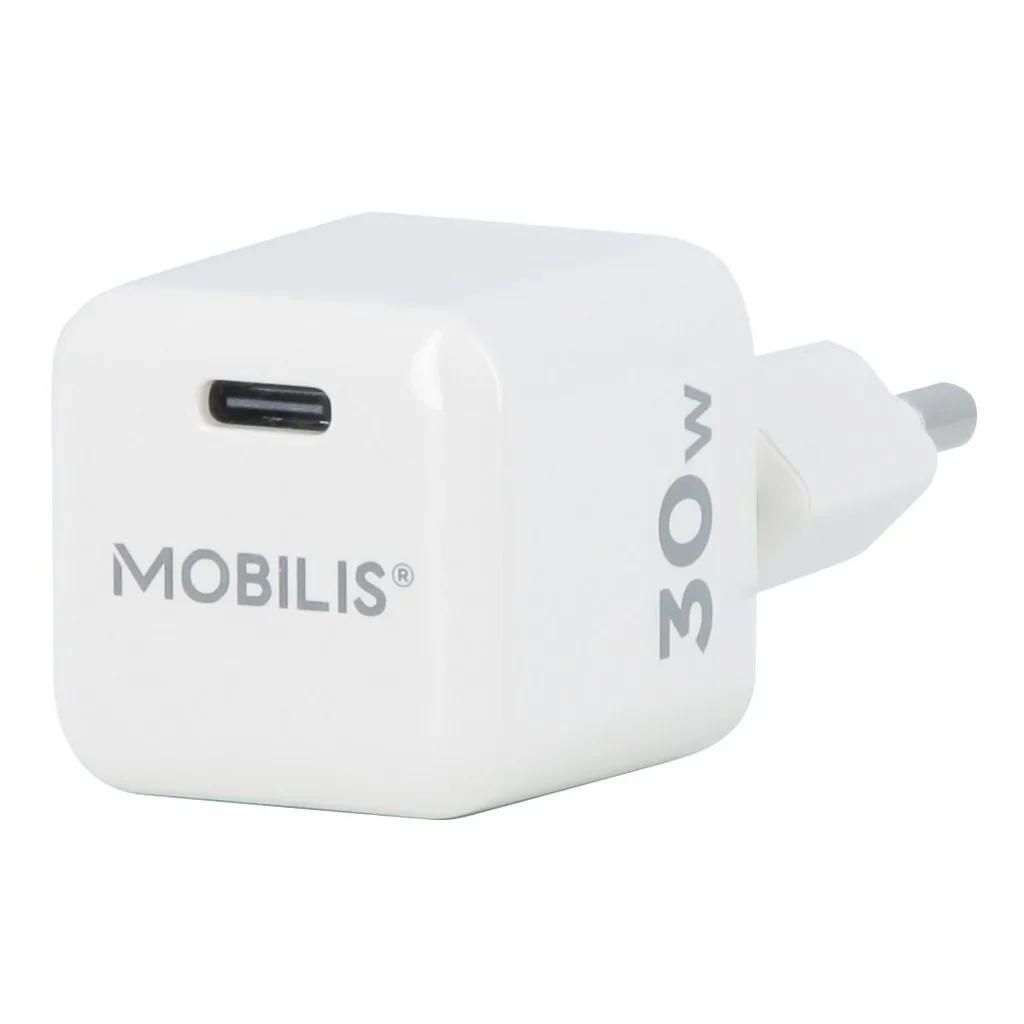 Mobilis Φορτιστής Χωρίς Καλώδιο GaN με Θύρα USB-C 30W Power Delivery Λευκός (Nano) Mobilis Φορτιστής Χωρίς Καλώδιο GaN με Θύρα USB-C 30W Power Delivery Λευκός (Nano) - Image 1