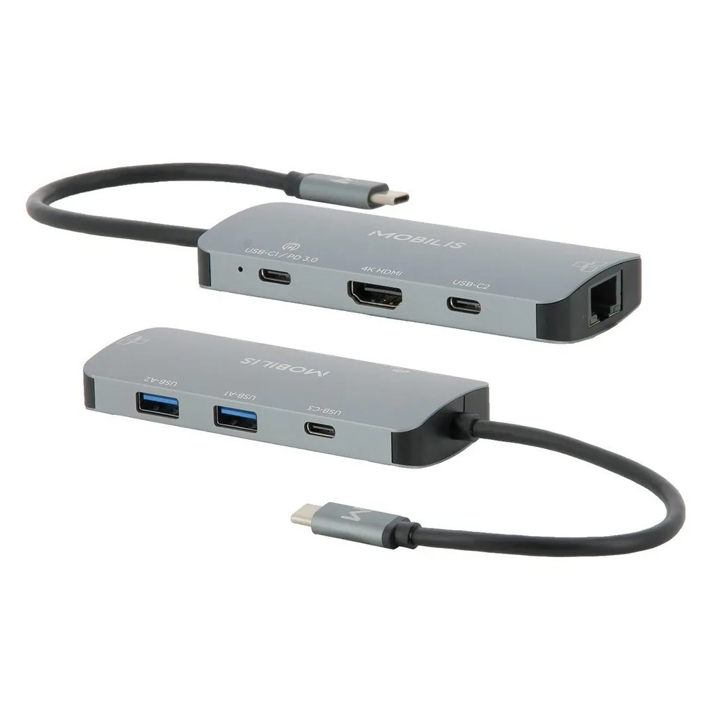 Mobilis USB-C Docking Station με HDMI 4K PD Ethernet Γκρι (001382) Mobilis USB-C Docking Station με HDMI 4K PD Ethernet Γκρι (001382) - Image 1