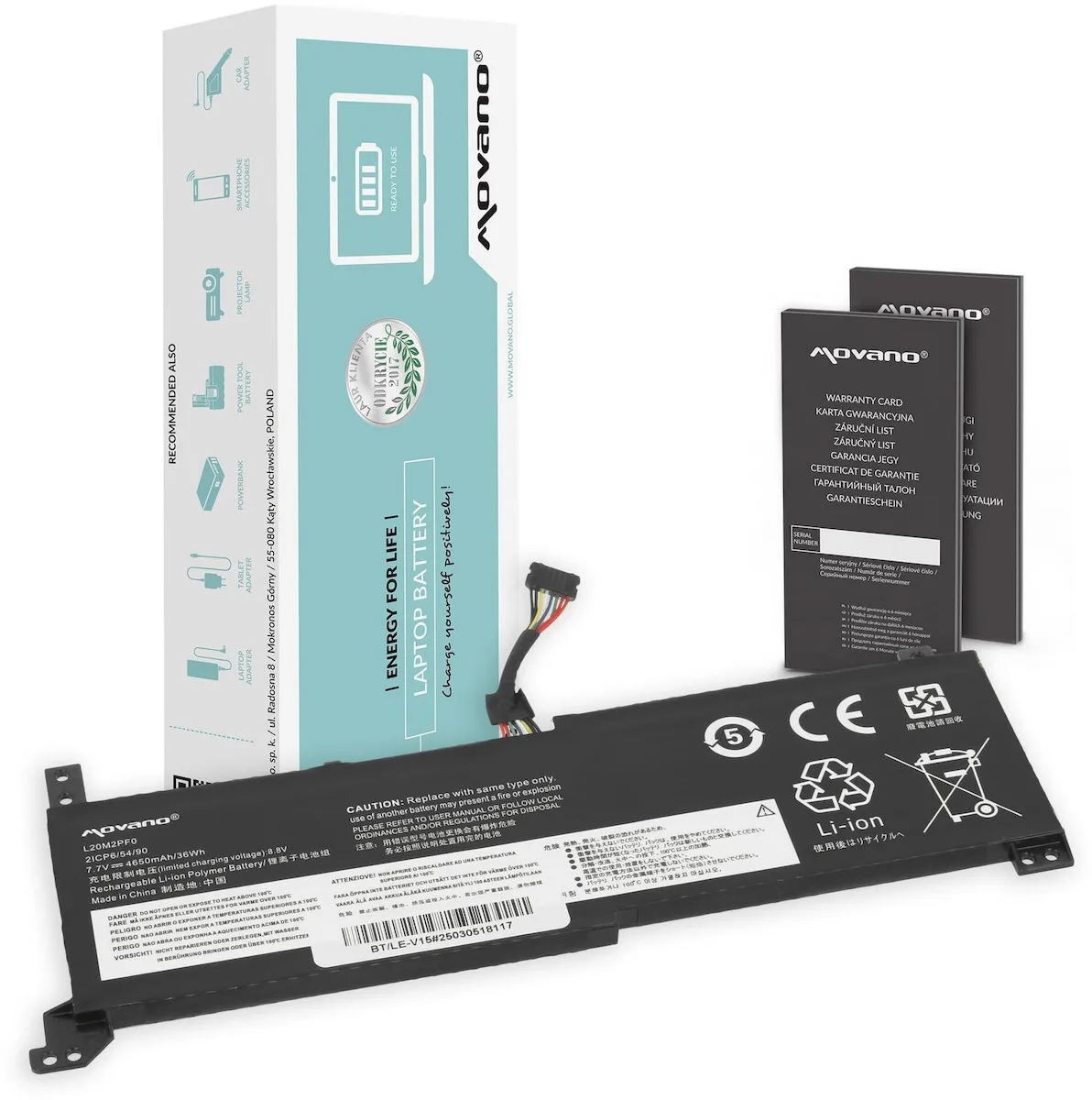 Movano BT/LE-V15 Συμβατή Μπαταρία για Lenovo IdeaPad Lenovo V14 V15 V17 G2-alc G2-itl με 4650mAh Movano BT/LE-V15 Συμβατή Μπαταρία για Lenovo IdeaPad Lenovo V14 V15 V17 G2-alc G2-itl με 4650mAh - Image 1