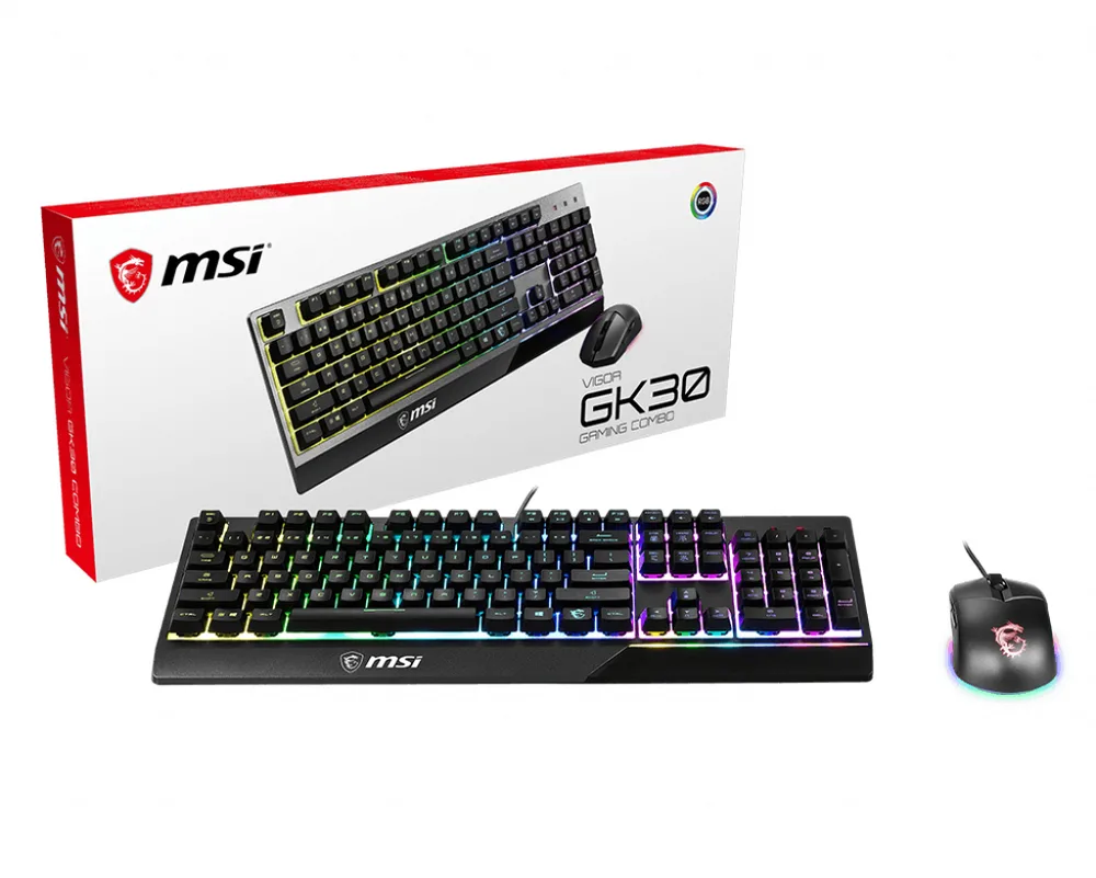 MSI Vigor GK30 Combo Σετ Gaming Πληκτρολόγιο με RGB φωτισμό & Ποντίκι (Αγγλικό US) MSI Vigor GK30 Combo Σετ Gaming Πληκτρολόγιο με RGB φωτισμό & Ποντίκι (Αγγλικό US) - Image 1