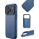 Mujjo Back Cover Δερμάτινο 1mm Μπλε (iPhone 17 Pro)