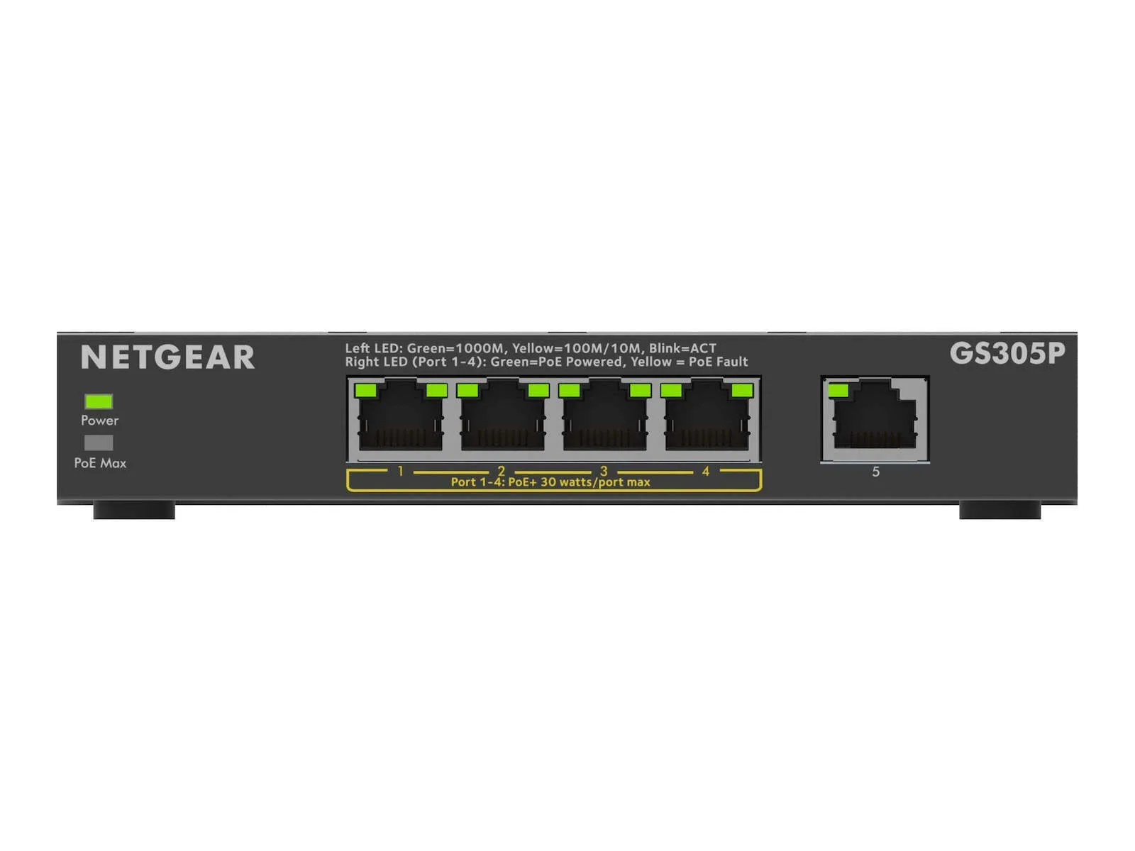 NetGear GS305P-300EUS Managed L3 PoE+ Switch με 4 Θύρες Gigabit (1Gbps) Ethernet NetGear GS305P-300EUS Managed L3 PoE+ Switch με 4 Θύρες Gigabit (1Gbps) Ethernet - Image 1