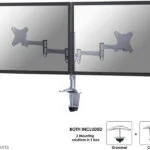 Newstar FPMA-D1330DSILVER Βάση Γραφείου για 2 Οθόνες έως 27" με Βραχίονα Ασημί