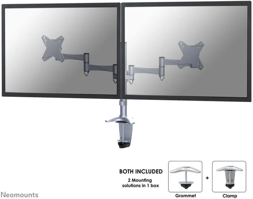 Newstar FPMA-D1330DSILVER Βάση Γραφείου για 2 Οθόνες έως 27" με Βραχίονα Ασημί Newstar FPMA-D1330DSILVER Βάση Γραφείου για 2 Οθόνες έως 27" με Βραχίονα Ασημί - Image 1