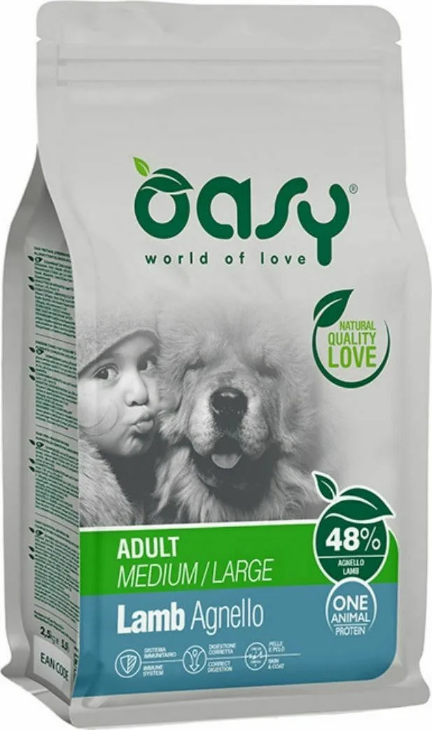 Oasy World Of Love 12kg Ξηρά Τροφή για Ενήλικους Σκύλους Μεσαίων & Μεγαλόσωμων Φυλών με Αρνί Oasy World Of Love 12kg Ξηρά Τροφή για Ενήλικους Σκύλους Μεσαίων & Μεγαλόσωμων Φυλών με Αρνί - Image 1