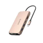 Orico Orico XCR USB-C Docking Station με HDMI 4K PD Ethernet Ροζ Χρυσό