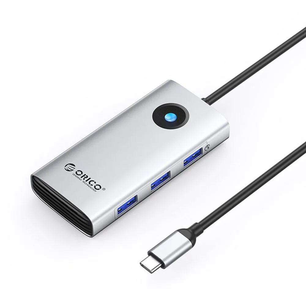 Orico PW11 6in1 USB-C Docking Station με HDMI 4K PD Ethernet Ασημί Orico PW11 6in1 USB-C Docking Station με HDMI 4K PD Ethernet Ασημί - Image 1