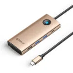 Orico PW11 8in1 USB-C Docking Station με HDMI 4K PD Ethernet Ροζ Χρυσό