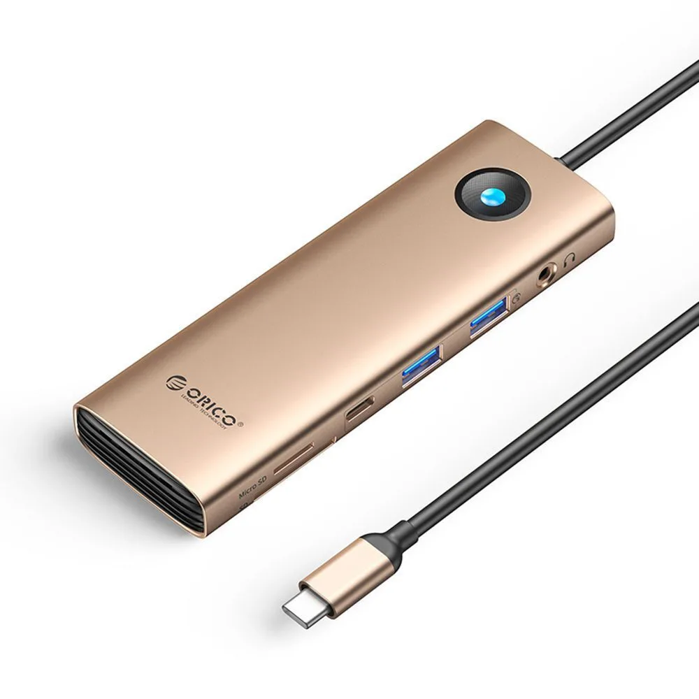 Orico PW11 9in1 USB-C Docking Station με HDMI 4K PD Ethernet Ροζ Χρυσό Orico PW11 9in1 USB-C Docking Station με HDMI 4K PD Ethernet Ροζ Χρυσό - Image 1