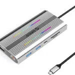Orico XCR 12in1 RGB USB-C Docking Station με HDMI 4K PD Ethernet Ασημί