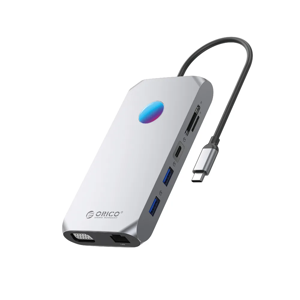 Orico XCR 12in1 RGB USB-C Docking Station με HDMI 4K PD Ethernet Γκρι Orico XCR 12in1 RGB USB-C Docking Station με HDMI 4K PD Ethernet Γκρι - Image 1