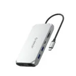 Orico XCR 12in1 USB-C Docking Station με HDMI/DisplayPort 4K PD Ethernet Ασημί