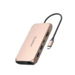 Orico XCR 12in1 USB-C Docking Station με HDMI/DisplayPort 4K PD Ethernet Ροζ Χρυσό