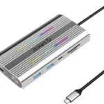 Orico XDR 12in1 RGB USB-C Docking Station με HDMI 4K PD Ethernet Γκρι