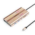 Orico XDR 12in1 RGB USB-C Docking Station με HDMI 4K PD Ethernet Ροζ Χρυσό