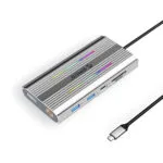 Orico XDR 12in1 RGB USB-C Docking Station με HDMI/DisplayPort 4K PD Ethernet Ασημί