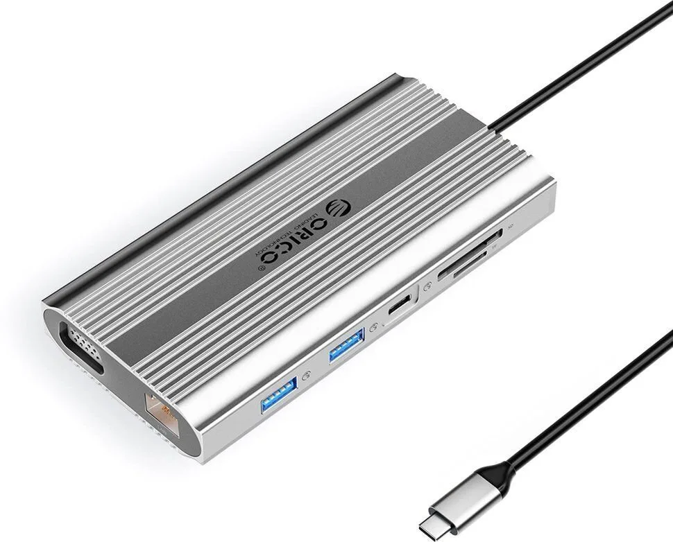 Orico XDR 12in1 USB-C Docking Station με HDMI 4K PD Ethernet Ασημί Orico XDR 12in1 USB-C Docking Station με HDMI 4K PD Ethernet Ασημί - Image 1