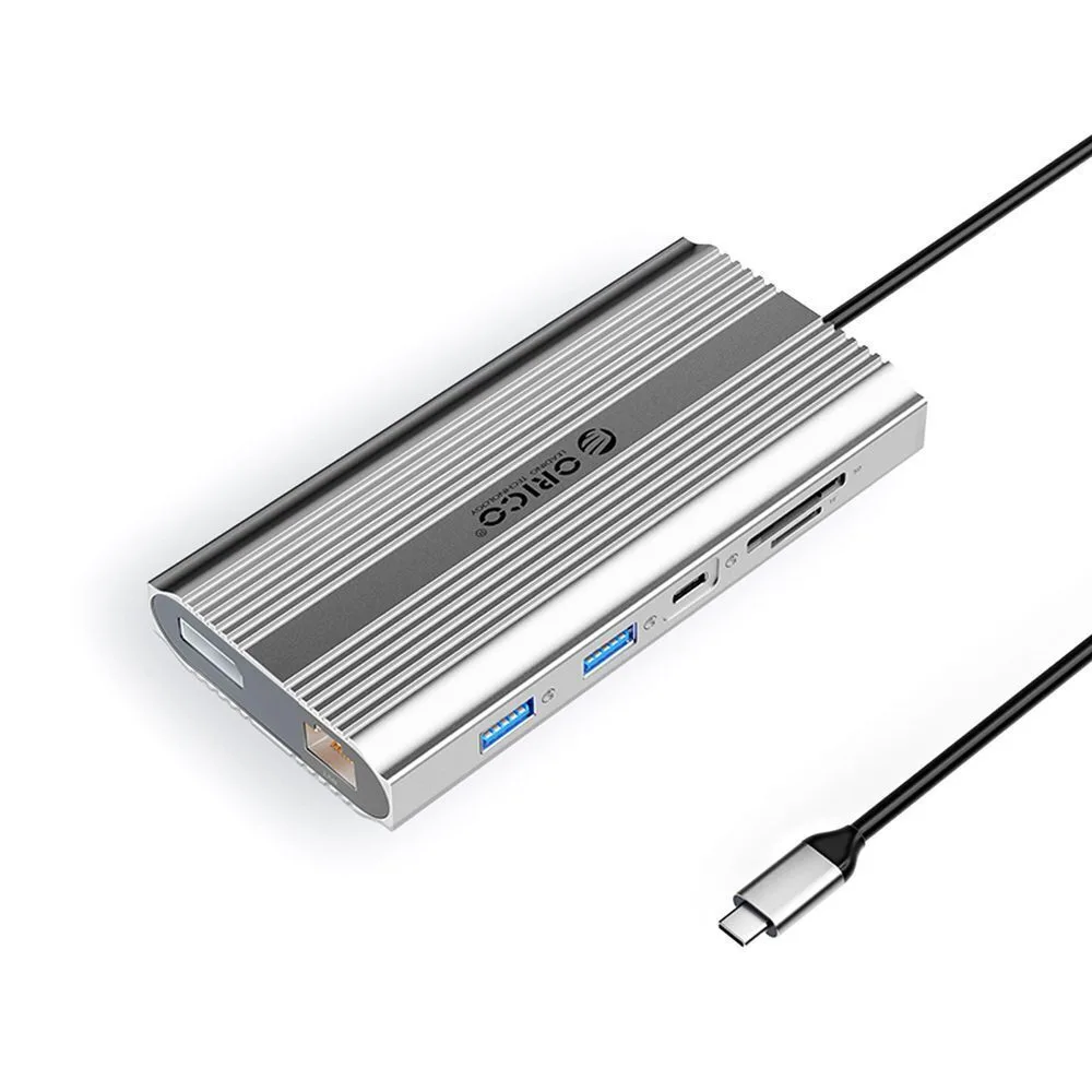 Orico XDR 12in1 USB-C Docking Station με HDMI 4K PD Ethernet Ασημί Orico XDR 12in1 USB-C Docking Station με HDMI 4K PD Ethernet Ασημί - Image 1