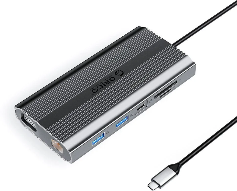 Orico XDR 12in1 USB-C Docking Station με HDMI 4K PD Ethernet Γκρι Orico XDR 12in1 USB-C Docking Station με HDMI 4K PD Ethernet Γκρι - Image 1
