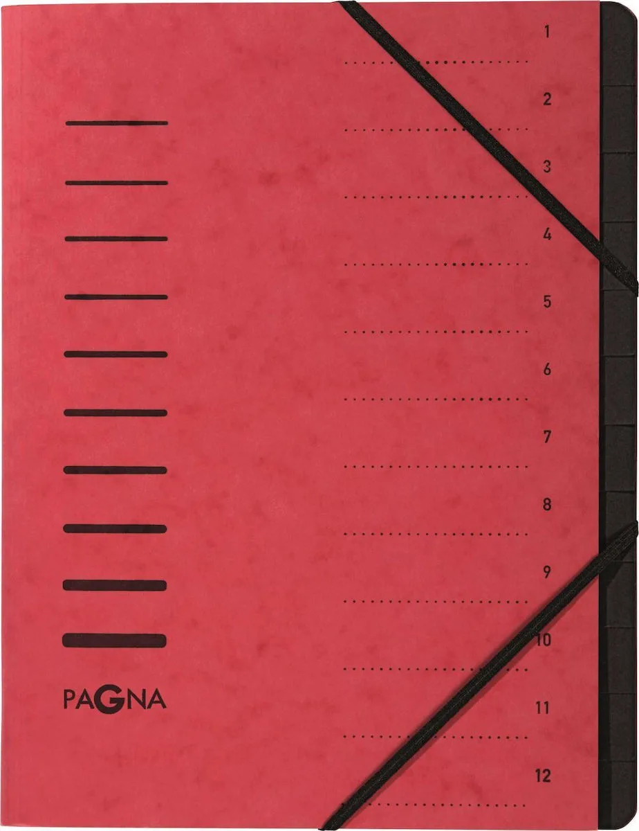 Pagna Servieta 12 Fächer 1-12 Rot Pagna Servieta 12 Fächer 1-12 Rot - Image 1