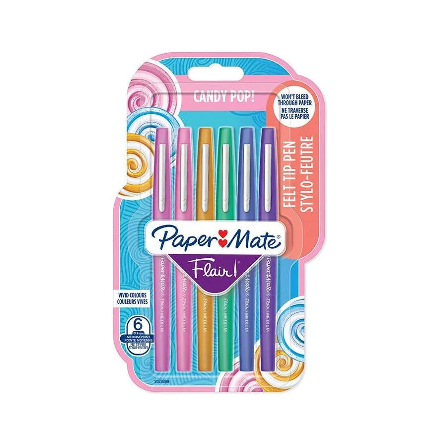 Paper Mate Paper Mate Faserschreiber Flair 6er Candy Pop M 0.7 Mm Blister Paper Mate Paper Mate Faserschreiber Flair 6er Candy Pop M 0.7 Mm Blister - Image 1