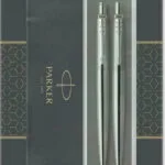 Parker Jotter Core Duo Σετ Στυλό Ballpoint Medium με Μηχανικό Μολύβι από Ατσάλι Ασημί σε Θήκη 2093256