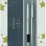 Parker Jotter Core Duo Σετ Στυλό Ballpoint Medium με Πένα Medium από Ατσάλι Ασημί σε Θήκη 1171.9022.08 CT