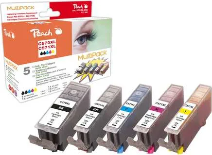 Peach C470XL/C571XL Πακέτο Συμβατών Μελανιών Εκτυπωτή InkJet Canon 23ml Πολλαπλό (Color) 1τμχ PI100-293 319681 Peach C470XL/C571XL Πακέτο Συμβατών Μελανιών Εκτυπωτή InkJet Canon 23ml Πολλαπλό (Color) 1τμχ PI100-293 319681 - Image 1