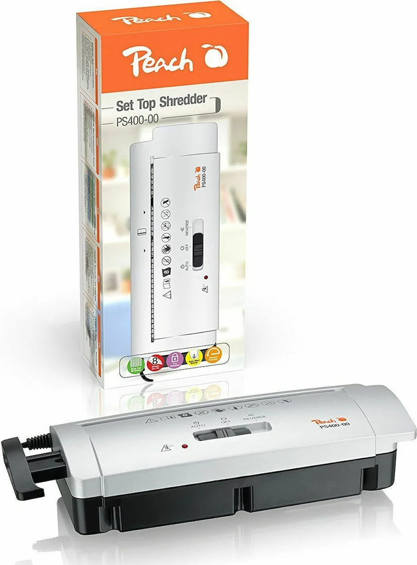 Peach Καταστροφέας Εγγράφων Strip Cut 6 Φύλλων με Κάδο 35lt PS400-00 Peach Καταστροφέας Εγγράφων Strip Cut 6 Φύλλων με Κάδο 35lt PS400-00 - Image 1