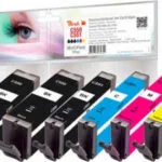 Peach Πακέτο Συμβατών Μελανιών Εκτυπωτή InkJet Canon PGI-580XL/CLI-581XL 17ml Πολλαπλό (Color) / Μαύρο 6τμχ PI100-379