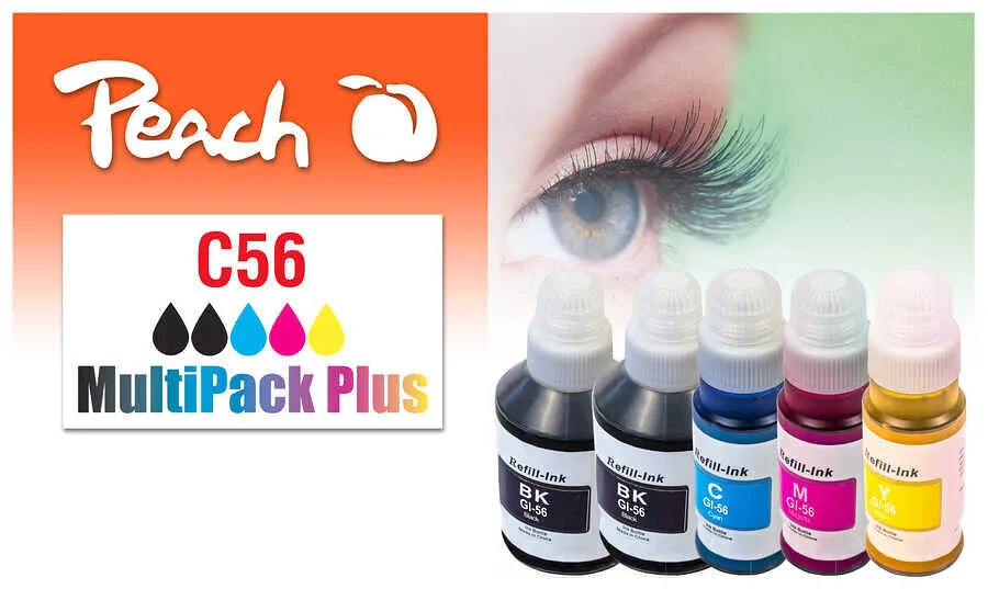 Peach Πακέτο Συμβατών Μελανιών Εκτυπωτή InkJet Canon GI-56 170ml Μαύρο 4τμχ PI100-472 Peach Πακέτο Συμβατών Μελανιών Εκτυπωτή InkJet Canon GI-56 170ml Μαύρο 4τμχ PI100-472 - Image 1