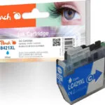 Peach Συμβατό Μελάνι Εκτυπωτή InkJet Brother LC-421XL 10ml Κυανό 1τμχ