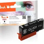 Peach Συμβατό Μελάνι Εκτυπωτή InkJet Canon CLI-531 400 Σελίδων 12.5ml Μαύρο 1τμχ PI100-498