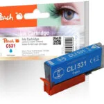 Peach Συμβατό Μελάνι Εκτυπωτή InkJet Canon CLI-531 515 Σελίδων 12.5ml Κυανό 1τμχ PI100-500
