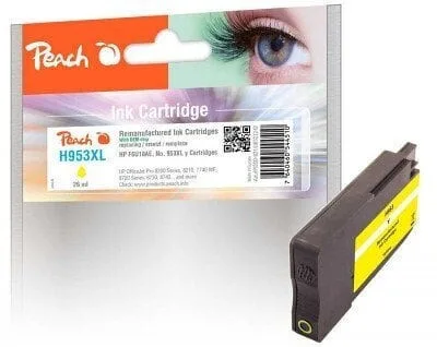 Peach Συμβατό Μελάνι Εκτυπωτή InkJet HP 953XL 5000 Σελίδων 39ml Κίτρινο 1τμχ PI300-931 Peach Συμβατό Μελάνι Εκτυπωτή InkJet HP 953XL 5000 Σελίδων 39ml Κίτρινο 1τμχ PI300-931 - Image 1