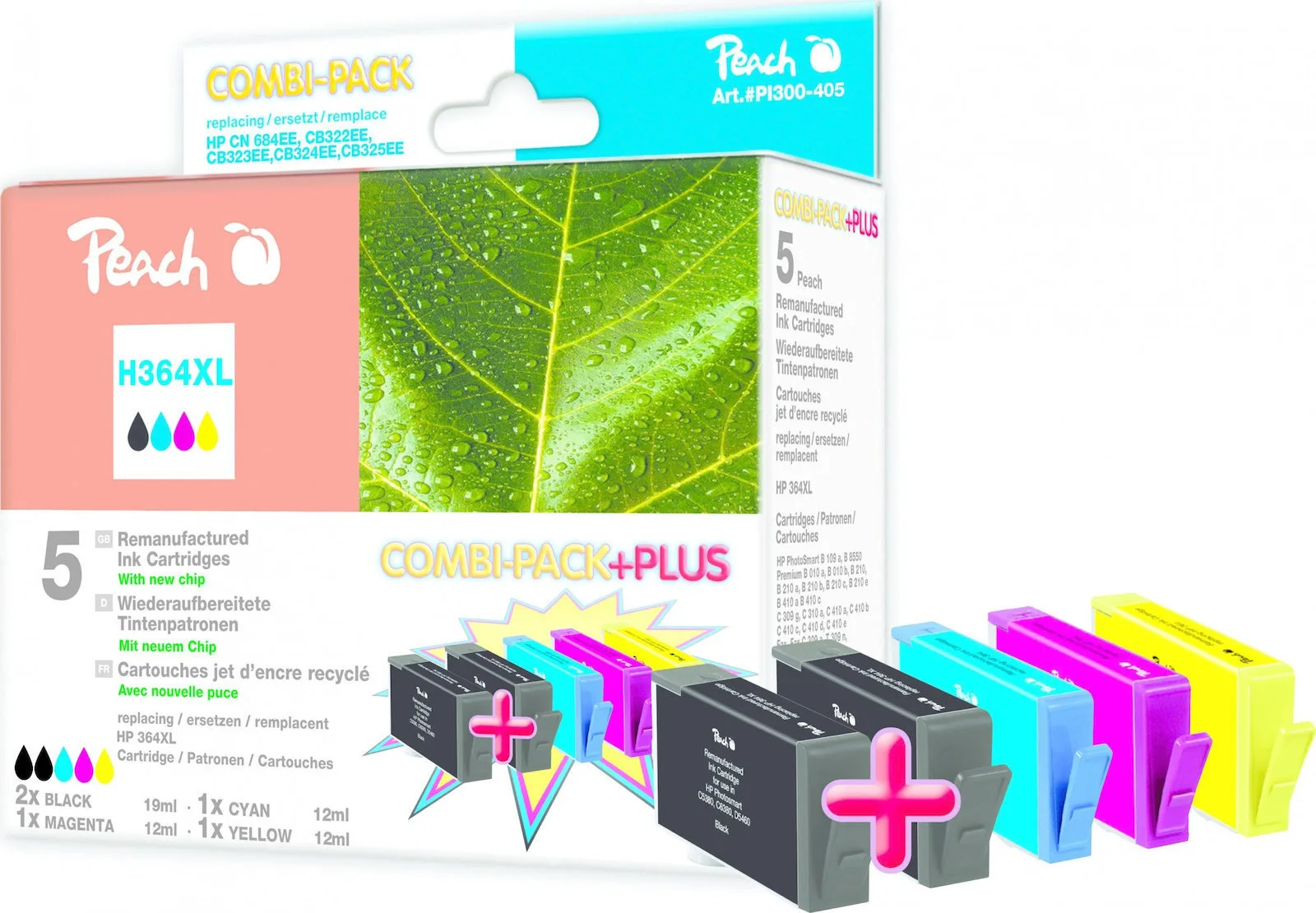 Peach Συμβατό Μελάνι Εκτυπωτή InkJet HP HP 364XL Πολλαπλό (Color) 1τμχ PI300-405 Peach Συμβατό Μελάνι Εκτυπωτή InkJet HP HP 364XL Πολλαπλό (Color) 1τμχ PI300-405 - Image 1