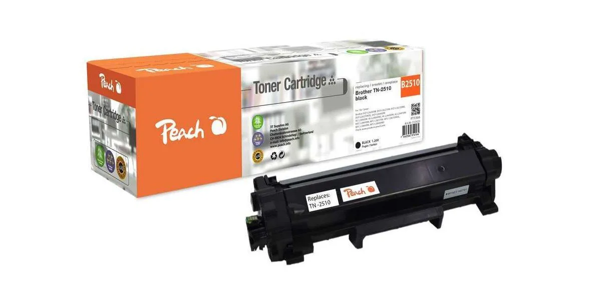 Peach Συμβατό Toner για Laser Εκτυπωτή Brother Tn-2510 1200 Σελίδων Μαύρο PT1366 Peach Συμβατό Toner για Laser Εκτυπωτή Brother Tn-2510 1200 Σελίδων Μαύρο PT1366 - Image 1