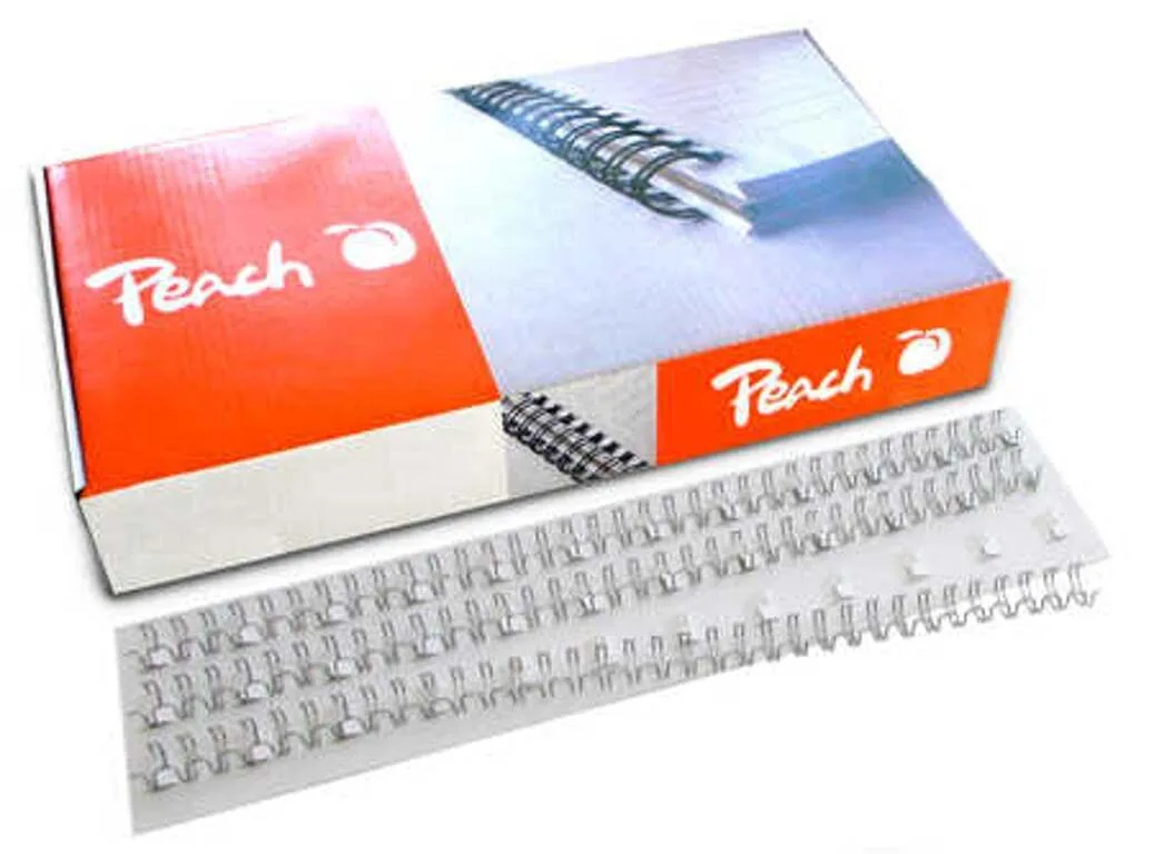 Peach Peach Drahtbinderücken 3:1 Easy-wire 34 Loop A4 8mm Silber Peach Peach Drahtbinderücken 3:1 Easy-wire 34 Loop A4 8mm Silber - Image 1