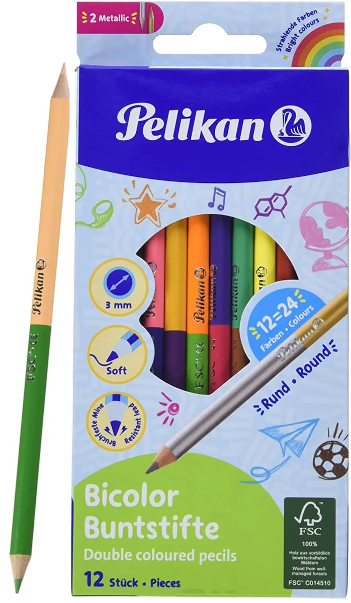 Pelikan Bicolor Ξυλομπογιές Σετ 12 χρώματα 233925 Pelikan Bicolor Ξυλομπογιές Σετ 12 χρώματα 233925 - Image 1