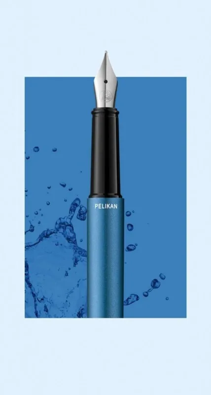 Pelikan Πένα Γραφής Medium Μπλε με Μπλε Μελάνι Pelikan Πένα Γραφής Medium Μπλε με Μπλε Μελάνι - Image 1