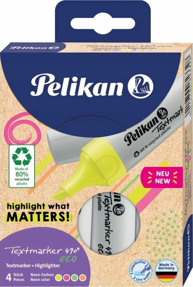 Pelikan Textmarker 490 Μαρκαδόροι Υπογράμμισης Neon Σετ 4 χρώματα Pelikan Textmarker 490 Μαρκαδόροι Υπογράμμισης Neon Σετ 4 χρώματα - Image 1