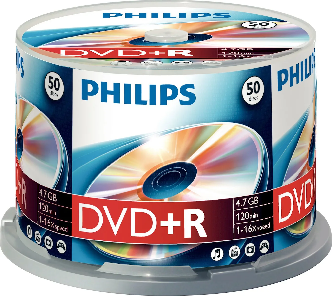 Philips Εγγράψιμα DVD+R 16x 4.7GB Cake Box 50τμχ DR4S6B50F/00 Philips Εγγράψιμα DVD+R 16x 4.7GB Cake Box 50τμχ DR4S6B50F/00 - Image 1