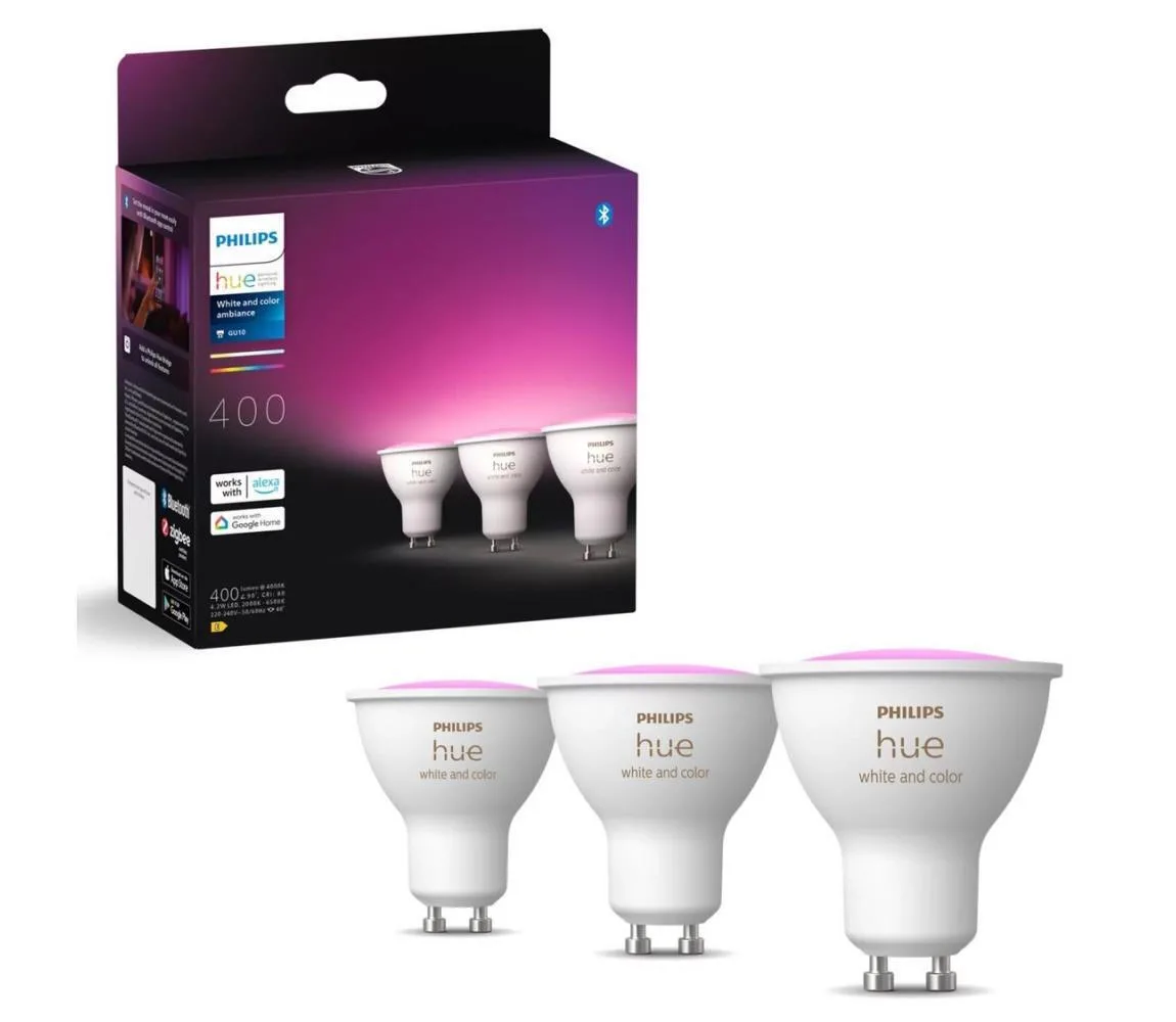 Philips Smart Λάμπες LED 4.2W για Ντουί GU10 RGBW 400lm Dimmable 3τμχ 929003666503 Philips Smart Λάμπες LED 4.2W για Ντουί GU10 RGBW 400lm Dimmable 3τμχ 929003666503 - Image 1