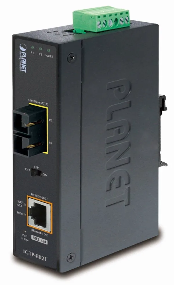 Planet IGTP-802T Media Converter 1000Base-SX / LX Port Σε 10/100/1000Base-T 802.3at PoE+ Planet IGTP-802T Media Converter 1000Base-SX / LX Port Σε 10/100/1000Base-T 802.3at PoE+ - Image 1