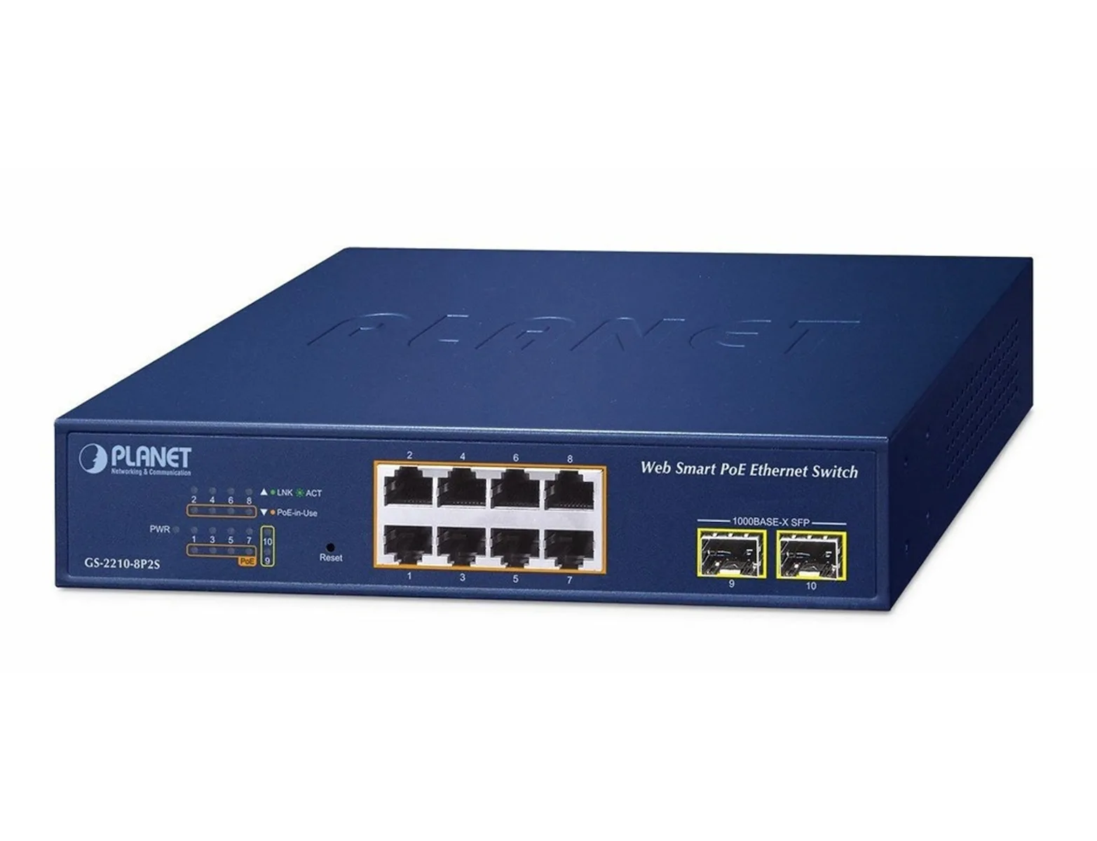 Planet Technology GS-2210-8P2S Managed L2 PoE+ Switch με 8 Θύρες Gigabit (1Gbps) Ethernet και 3 SFP Θύρες Planet Technology GS-2210-8P2S Managed L2 PoE+ Switch με 8 Θύρες Gigabit (1Gbps) Ethernet και 3 SFP Θύρες - Image 1